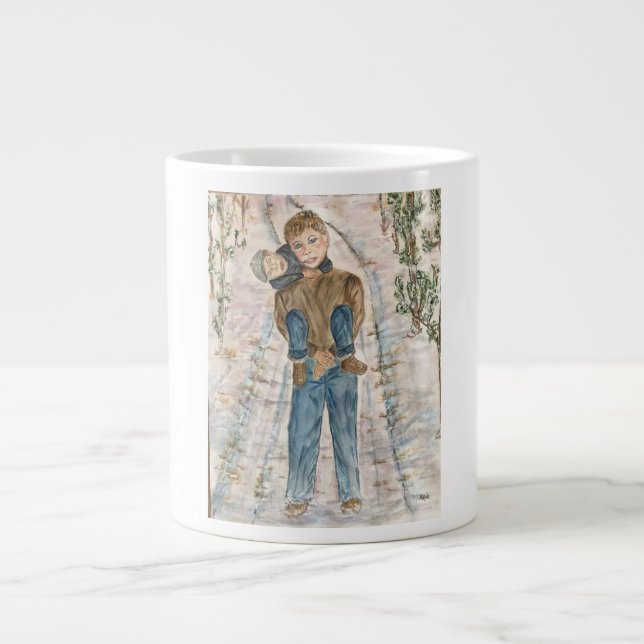 He ain't heavy he's my brother large coffee mug (Front)