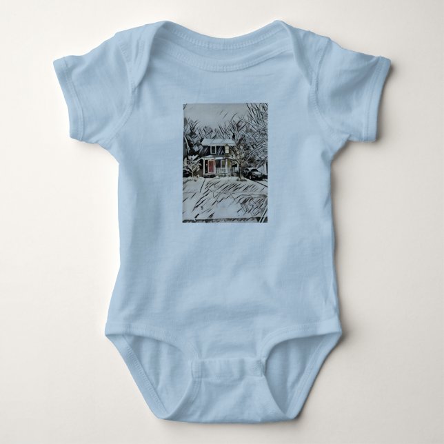 he Architect Geometic Pattern Baby Bodysuit (Front)