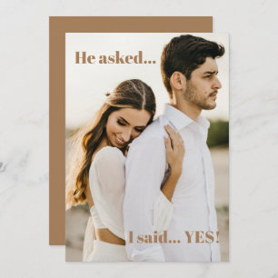 He Asked I Said Yes Engagement Party Invitation