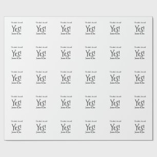 He asked she said yes engagement party name simple wrapping paper