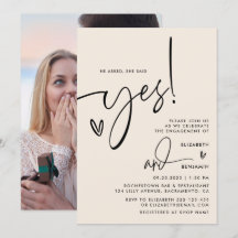 He Asked She Said Yes Engagement Party Photo