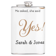 He asked she said yes engagement simple minimal