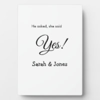 He asked she said yes engagement simple minimal