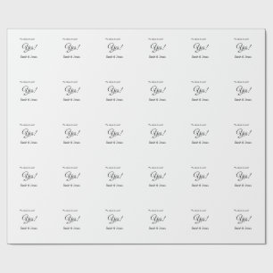 He asked she said yes engagement simple minimal  wrapping paper