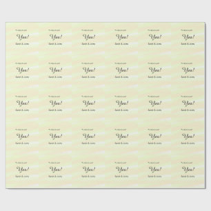 He asked she said yes engagement yellow pastel  wrapping paper