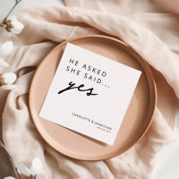 He Asked She Said Yes Modern Engagement Party