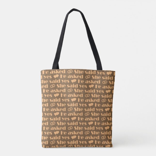 He Asked She Said Yes Party Gift Tote Bag (Back)