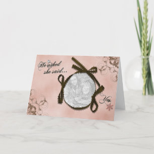 He Asked, She Said Yes Photo Frame Card