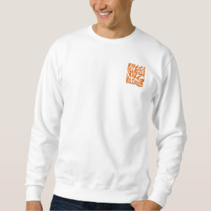 He breaks the basics and wears art. sweatshirt