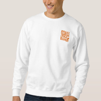 He breaks the basics and wears art. sweatshirt
