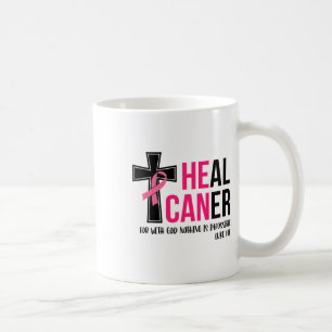 He Can Heal Cancer Christian Ribbon Breast Cancer  Coffee Mug