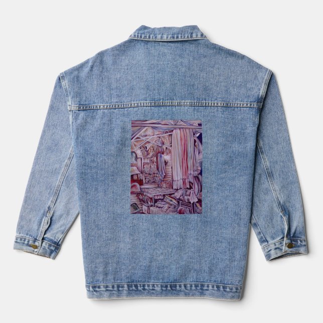 He Can Make a Living Room out of Me Denim Jacket (Back)