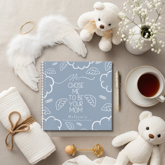 He Chose Me to Be your Mom blue pregnancy prayer Notebook (He Chose Me to Be your Mom blue pregnancy prayer Notebook)