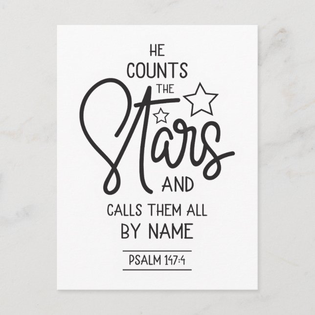 He counts the stars and calls them by name Psalms Holiday Postcard (Front)
