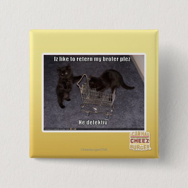 He defectiv 2 inch square button (Front)