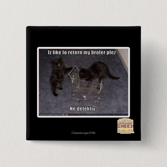 He defectiv 2 inch square button (Front)