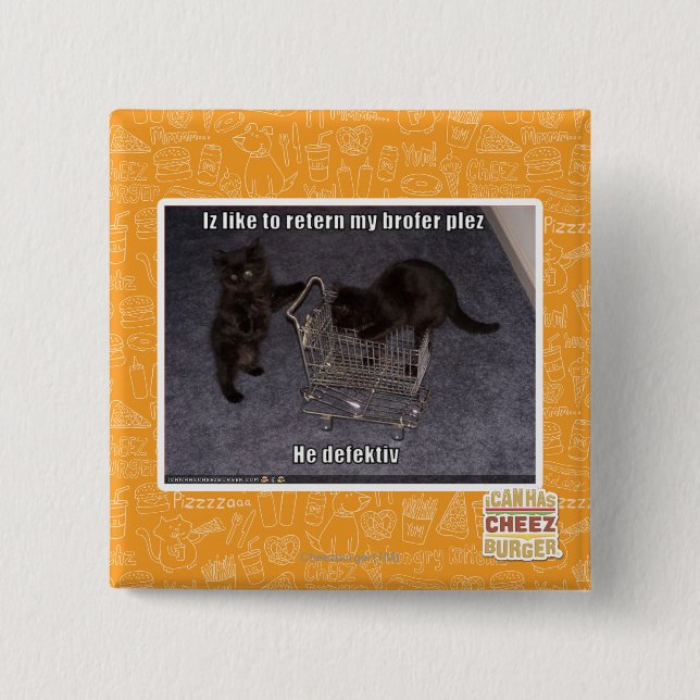 He defectiv 2 inch square button (Front)