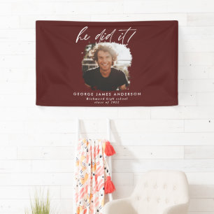 He did it charcoal geometric photo graduation  ban banner
