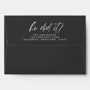 He did it graduation modern graphic envelope