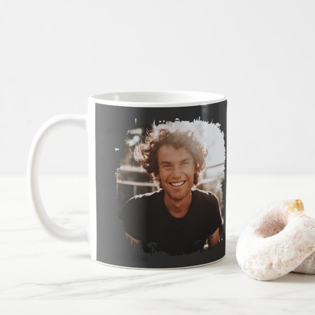 He did it modern script photo graduation coffee mug (With Donut)