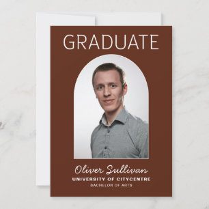 He Did It Photo Burgundy Graduation Invitation