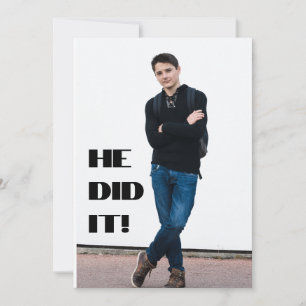 He Did It! Photo Graduation Announcement