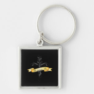 He Died for Us Floral Cross Keychain