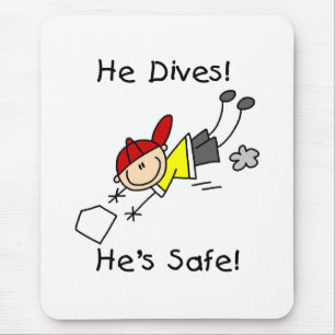 He Dives He's Safe Mouse Pad