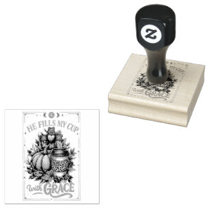 He Fills My Cup... Rubber Stamp