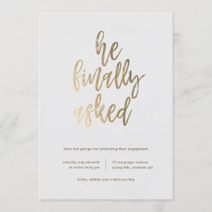He Finally Asked Engagement Party Invitation