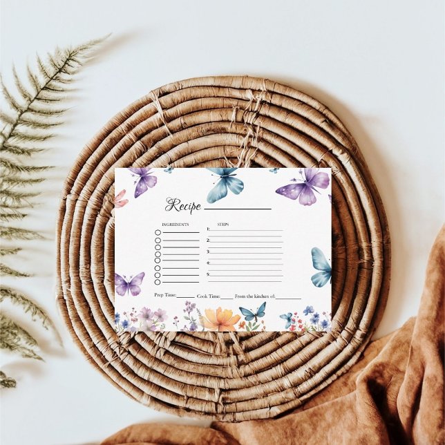 He give Butterflies bridal shower recipe request  Enclosure Card (Creator Uploaded)
