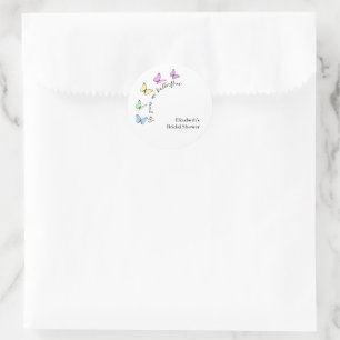 He Gives Me Butterflies Bridal Shower Classic Round Sticker