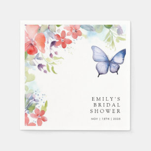 He Gives Me Butterflies Bridal Shower Napkin