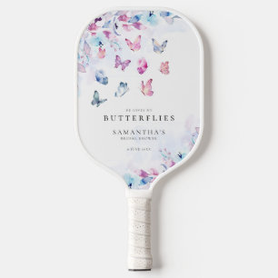 He Gives Me Butterflies Bridal Shower Pickleball Paddle