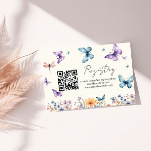 He gives me Butterflies bridal shower registry Enclosure Card