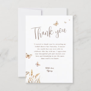 He Gives Me Butterflies Bridal Shower Thank You Card