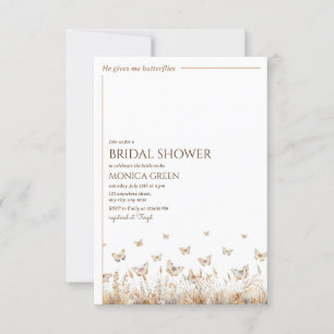 He gives me butterflies Minimalist Bridal Shower  Invitation