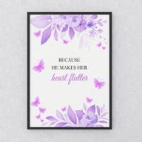 He Gives Me Butterflies Purple Bridal Shower 