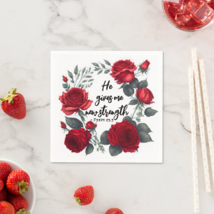 He Gives Me New Strength Napkin