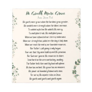 He Giveth More Grace Notepad