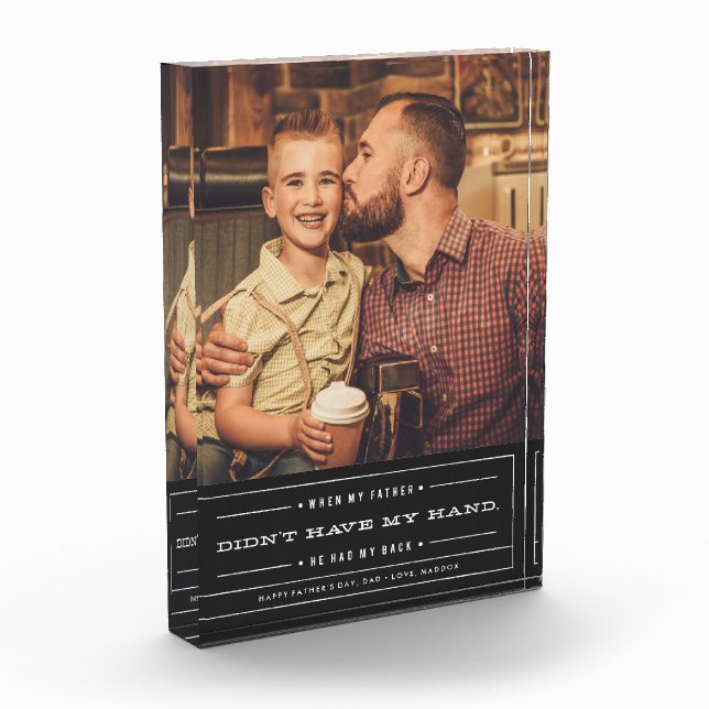 He Had My Back Father's Day Photo Block (Left)