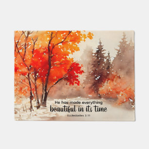 He has made everything beautiful Bible Fall Trees Doormat