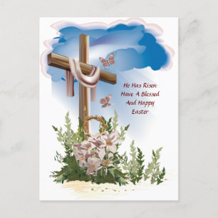 He Has Rise Eastern Holiday Postcard