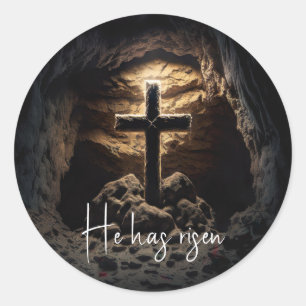 He has risen classic round sticker
