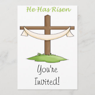 He Has Risen Cross Invitation