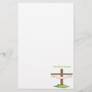 He Has Risen Cross Stationery
