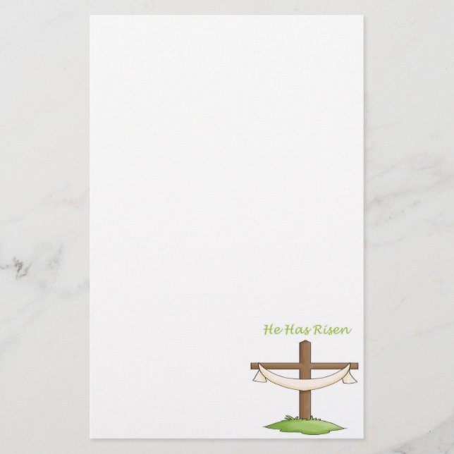 He Has Risen Cross Stationery (Front)