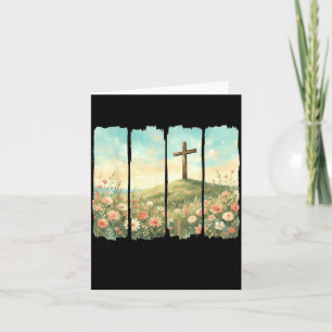 He Has Risen Easter Cross Matthew 28_6 Christian Card