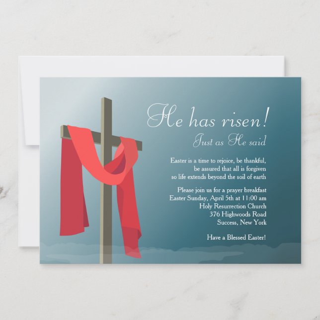 He Has Risen Easter Invitation (Front)