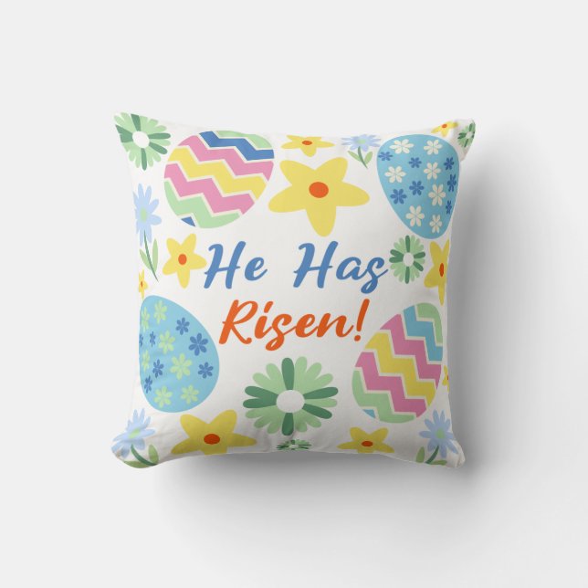 He Has Risen Easter  Throw Pillow (Front)
